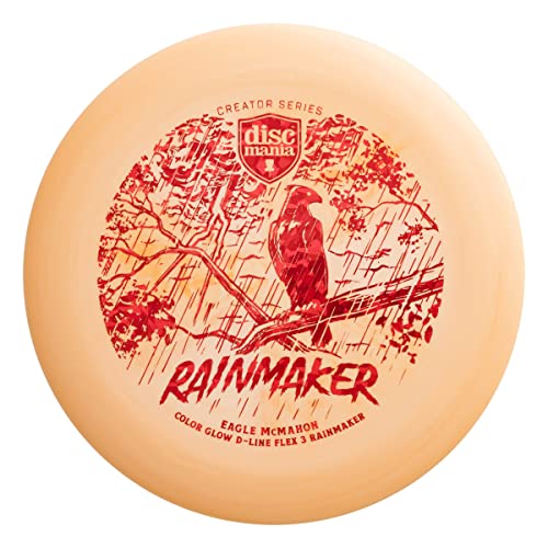 Discmania Eagle McMahon Rainmaker Color Glow D-Line Flex 3 Disc Golf Putter 173-176g (Orange)