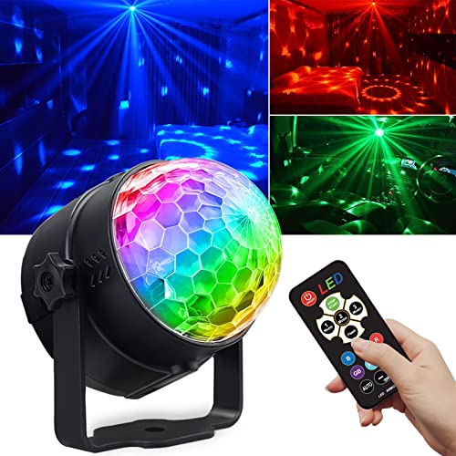 Disco Ball Light ,Halloween Party Decorations Lights, USB LED Mini Sound Activated DJ Dance Stage Light Colourful RGB Strobe Lamp for Home Room Dance Karaoke Xmas Happy Birthday Wedding Club Show