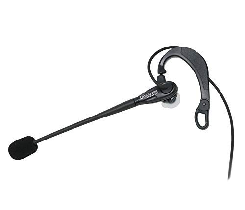 Discover D713 Over-The-Ear Wired Headset with in Ear Bud for Office, Call Center & Dispatch - Includes 3 Ear Sizes of Ear Tips (Cord to Connect to Phone or Computer Sold Separate)