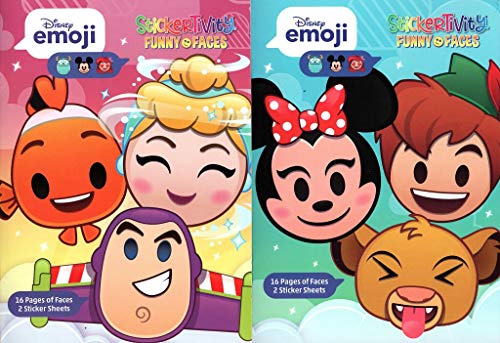 Disney Emoji - StickerTivity - Funny & Faces (Set of 2 Books)