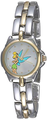 Disney Women's TK2020 Tinkerbell Silver Sunray Dial Two-Tone Bracelet Watch