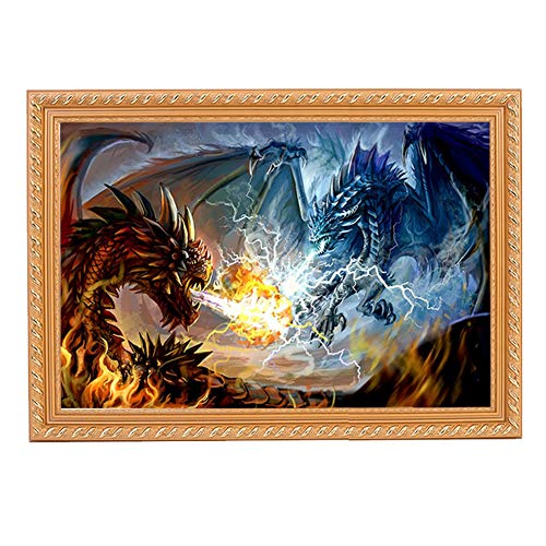 DIY 5D Dragon Diamond Painting Number Set Crystal Rhinestone unframed Full Diamond Canvas Artist Wall Decoration 12x16in