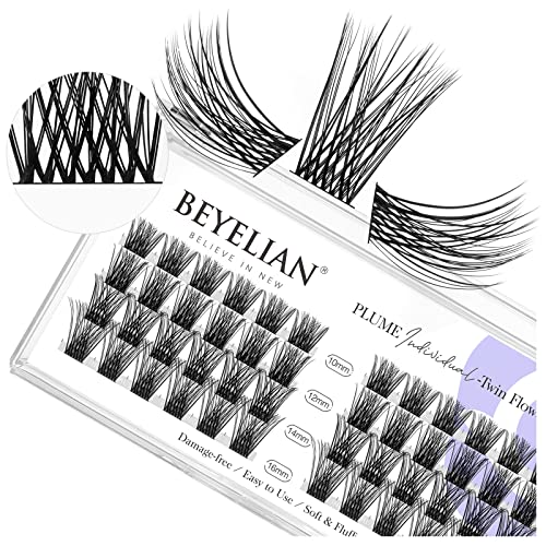 DIY Eyelash Extension,Individual Cluster Lashes False Eyelashes Extension Natural Look Reusable Glue Bonded Black Super Thin Band 48 Lash Clusters Mix by BEYELIAN (Style3 0.07 Mix Black Band)