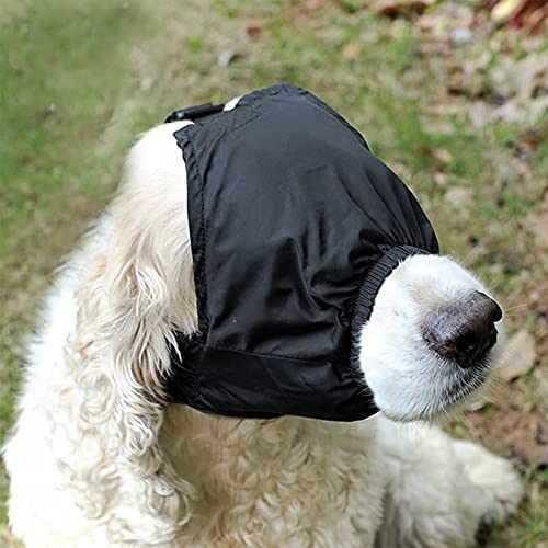 Dog Calming Cap Eye Mask Nylon Shading Pet Anxiety Mask Muzzle Dog Blindfold for Grooming Anti Car Sickness Black (XL)
