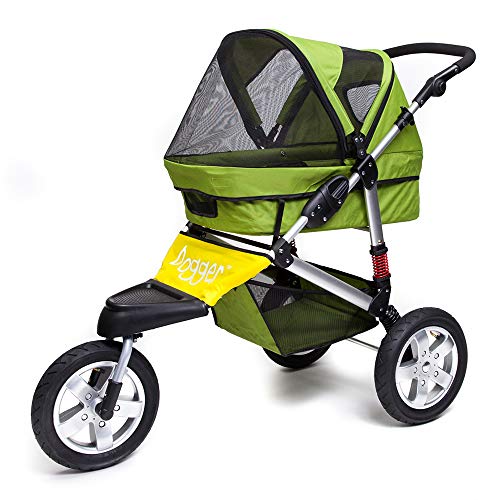 Dogger Stroller | Comfortable Dog Stroller | Sturdy Ride for Senior Dogs, Small Dogs or Cats | Dog Jogging Stroller | Easy Folding (Green)