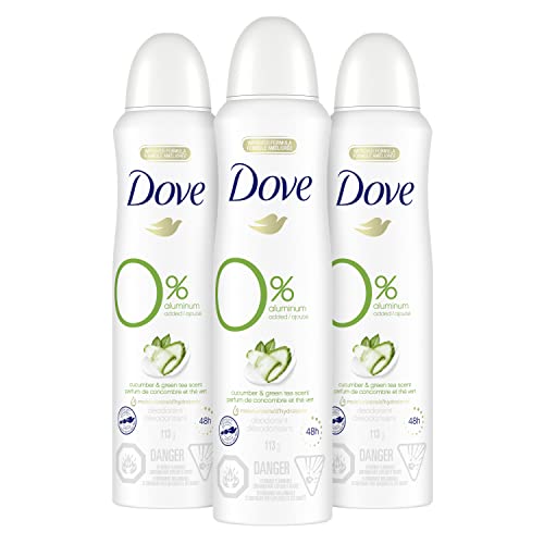 Dove Deodorant Spray For 48 Hour Protection Cucumber and Green Tea Aluminum Free Deodorant 4 oz 3 Count