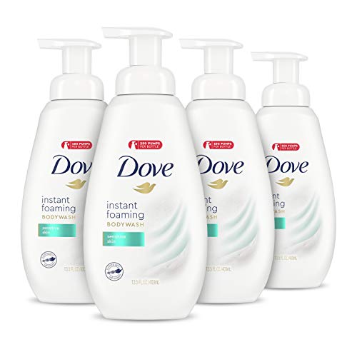 Dove Instant Foaming Body Wash for Softer and Smoother Skin Sensitive Skin Effectively Washes Away Bacteria While Nourishing Your Skin 13.5 oz Pack of 4