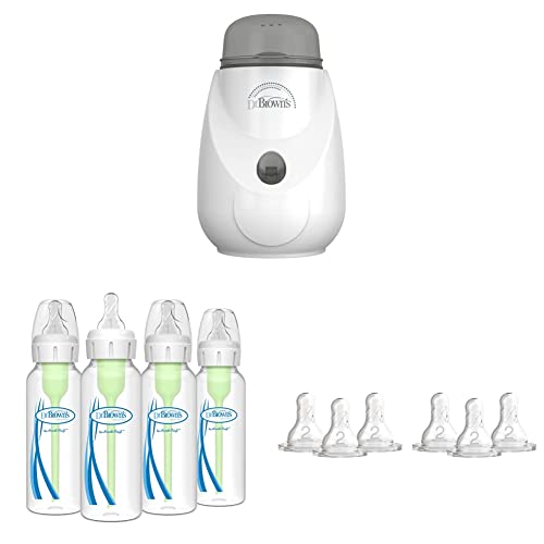 Dr. Brown’s™ Insta-Feed™ Baby Bottle Warmer and Sterilizer & Natural Flow® Anti-Colic Options+™ Narrow Baby Bottles & Natural Flow® Level 2 Narrow Baby Bottle Silicone Nipple