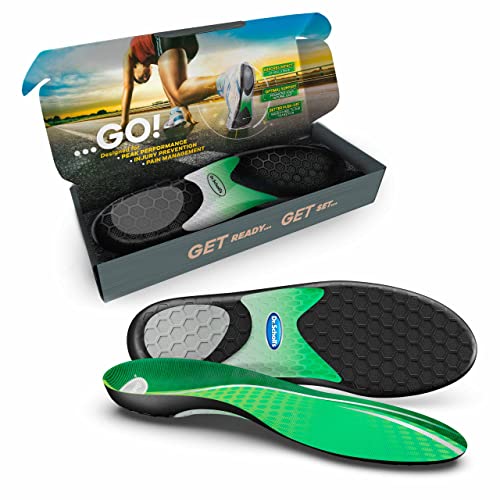 Dr. Scholl’s Performance Sized to Fit Running Insoles for Men & Women // Help Prevent Plantar Fasciitis, Shin Splints and Runner’s Knee Black and Green Men's 10.5-11 Sized to Fit Insole