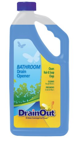 Drain OUT Bathroom Drain Cleaner, Hair & Soap Scum Clog Remover, Drain Opener, Toilet Clog Remover, 32 Ounce, blue