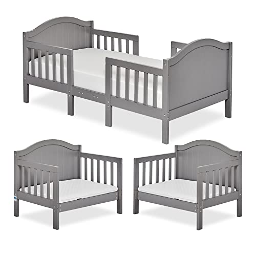 Dream On Me Portland 3 In 1 Convertible Toddler Bed in Steel Grey, Greenguard Gold Certified, JPMA Certified, Low To Floor Design, Non-Toxic Finish, Pinewood