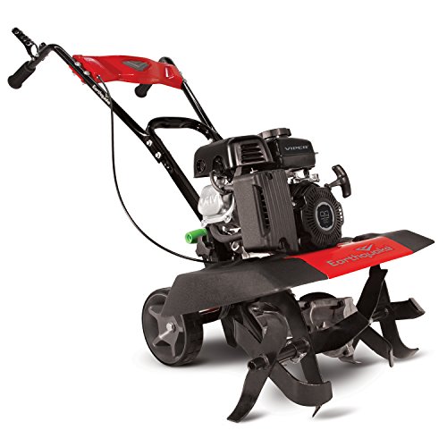 EARTHQUAKE 25780 Versa Front Tine 99cc 4-Cycle Viper Engine, 2-in-1 Tiller/Cultivator, Removable Side Shields, Toolless Adjustment, 5 Year Warranty, Red