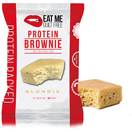 Eat Me Guilt Free Protein Brownie – Low Carb, Low Sugar, Keto-Friendly Brownies – 12 Count, Vanilla Blondie Brownie