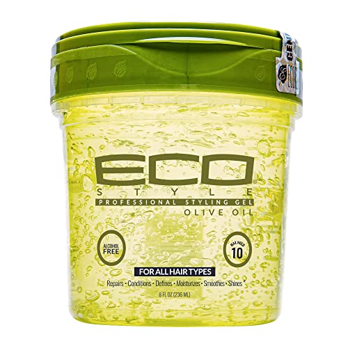 Eco Style Gel Olive Oil Styling Gel - Adds Shine and Tames Split Ends - Delivers Moisture to Scalp - Nourishes And Repairs - Provides Weightless and Superior Hold - Ideal for all Hair - 8 oz