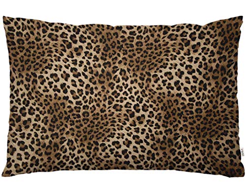 EKOBLA Throw Pillow Cover Leopard Print Pattern Safari Wild Animal Theme Pattern Leo Skin Cheetah Tiger Decor Lumbar Pillow Case Cushion for Sofa Couch Bed Standard Queen Size 20x30 Inch