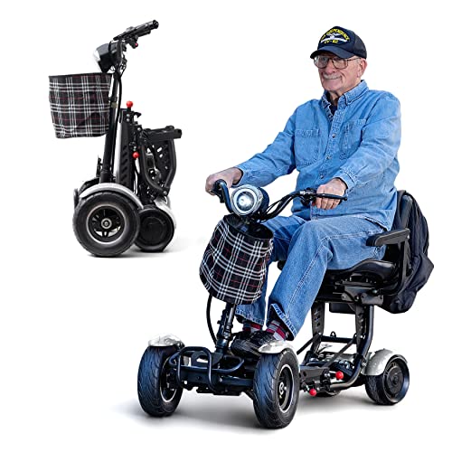 Electric Mobility Scooter, Foldable Long Range Mobility Scooter for Seniors, 4 Wheel Motorized Scooter