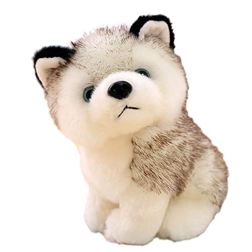 Enhopty 10" Husky Dogs Plush Husky Wolf Stuffed Animal Toys Puppy Doll Simulation Dog Ornaments Soft Cuddle Adorable Gifts for Girls Boys Toddlers on Birthday Children's Day