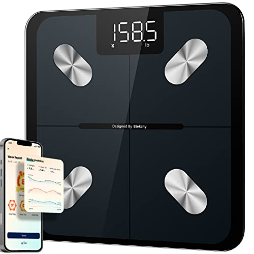 Etekcity Smart Scale for Body Weight and Fat, Digital Bathroom Body Composition Machine, Accurate Bluetooth Weighing Monitor for People's BMI, Million-user App Offers Meal & Exercise Plan, 400lb