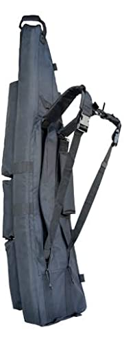 Explorer Drag Bag YKK Zipper with Shooting Mat to Hold 3 Riilfle and 2 Pistols, Black, 52" x 13.5" x 4"