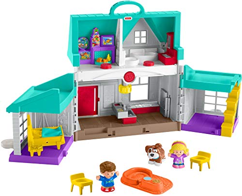 ​Fisher-Price Little People Toddler Playhouse, Big Helpers Home, Electronic Musical Playset With 3 Figures And 4 Accessories