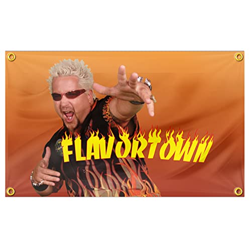 Flagolden Guy Fieri Flavortown Flag 3x5 Feet - Funny College Dorm Room Decor Flags with 4 Brass Grommets - Outdoor&Indoor Decor Banner for Home Classroom