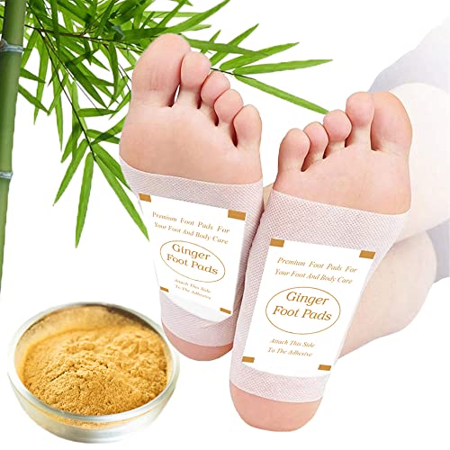 Foot Pads - (60Pads) Ginger Foot Pads for Better Sleep and Anti-Stress Relief, Pure Natural Bamboo Vinegar and Ginger Powder Premium Ingredients Combination for Foot and Body Care.