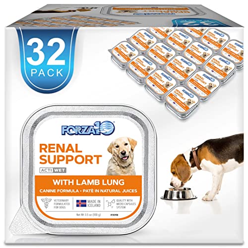 Forza10 Actiwet Wet Kidney Dog Food, Wet Renal Dog Food 3.5 oz, Lamb Flavor Kidney Care Dog Food Wet, for Renal Support Dog and Kidney Failure Dog Food, 32 Pack