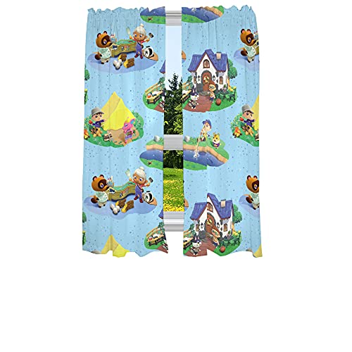 Franco Kids Room Window Curtains Drapes Set, 82 in x 63 in, Animal Crossing