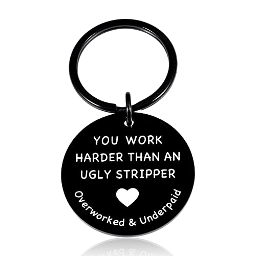 Funny Appreciation Gifts for Coworker Employee Appreciation Gifts Office Thank You Keychain for Colleagues Friends Going Away Leaving Farewell Retirement Good-Bye Gifts Bulk Gifts For Coworkers