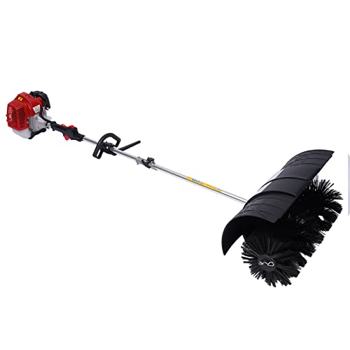 Futchoy Gasoline Powered Sweeper 52CC 1000ML Hand Held Broom Cleaning Tools 1700W 2.3HP Artificial Grass Power Brush Lawn Sweeper