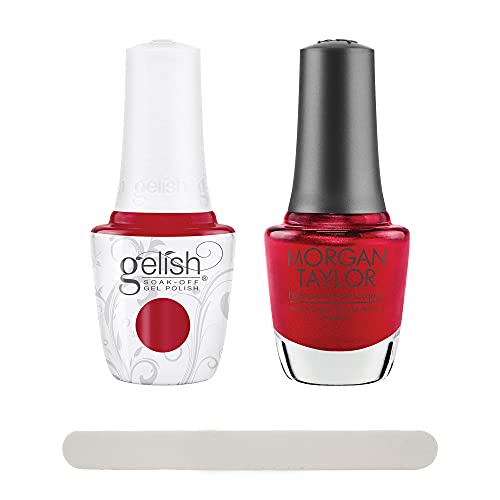 Gelish Disney Villains Just One Bite 2 pc. Duo - Soak-Off Gel Polish and Lacquer - Candy Apple Red Shimmer