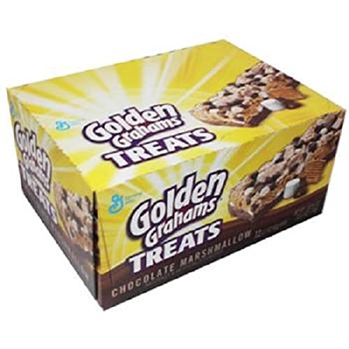 General Mills Treat Bar, Golden Grahams Chocolate Marshmallow, Count 12 (2.1 oz) - Granola/Cereal/Oat/Brkfast Bar / Grab Varieties & Flavors