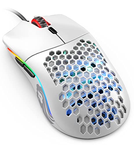 Glorious Gaming Mouse - Model O Matte White 67 g Superlight Honeycomb USB Gaming Mouse