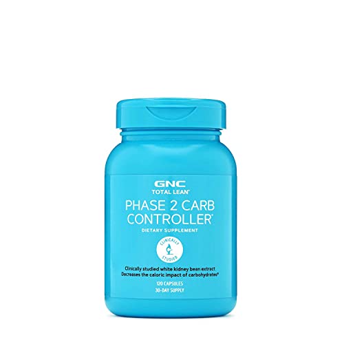 GNC Total Lean Phase 2 Carb Controller | Decreases Calorie Impact from Carbohydrates | 120 Capsules