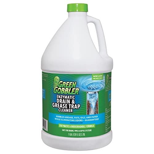 Green Gobbler ENZYMES for Grease Trap & Sewer - Controls Foul Odors & Breaks Down Grease, Paper, Fat & Oil in Sewer Lines, Septic Tanks & Grease Traps (1 Gallon)