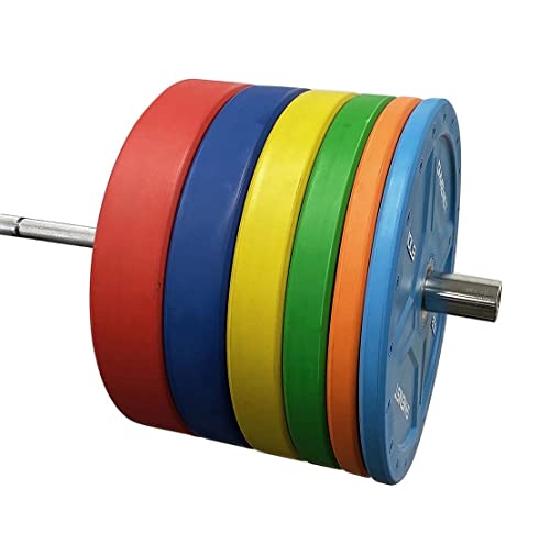 GYMENIST, 45Lb Rubber Bumper Plates, Pair, MULTI COLOR (GBP-341-45-Pair)