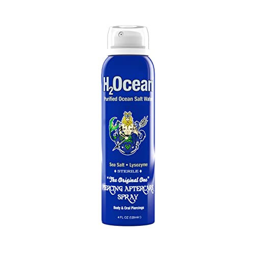 H2Ocean Piercing Aftercare Spray, Sea Salt Keloid & Bump Treatment, Wound Care Spray 4oz