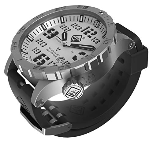 HAZARD 4 Heavy Water Diver(TM) Titanium Tritium Dive-Watch (R): Bead-Blasted, WHT Dial/BLK Graphics - GGYG