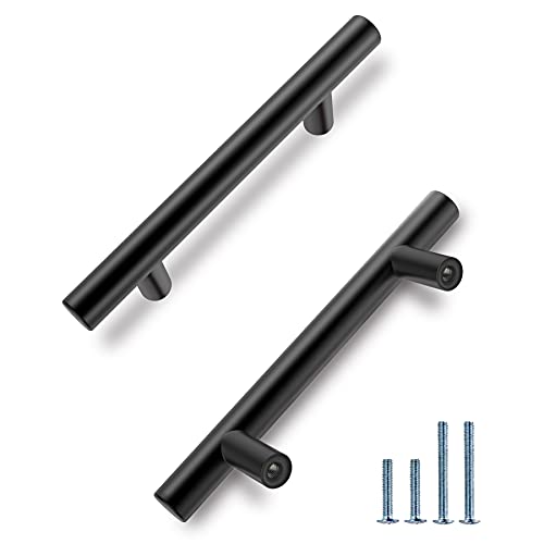 HBL' 20 Pack | 4 Inch Center to Center Matte Black Cabinet Pulls Kitchen Cabinet Handles,Made of Stainless Steel,Ideal for Cabinet,Drawer,Cupboard and Wardrobe.