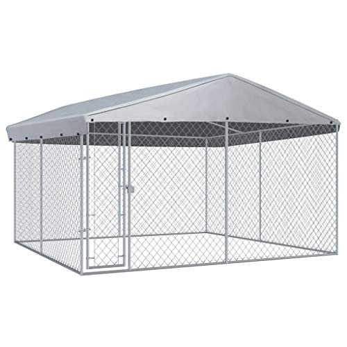 HOMIUSE Dog Crate 13x13x7 FT Dog Kennel Dog Cage Dog Crates for Large Dogs Crates for Medium Dogs Dog Kennels and Crates for Large Dogs Small Dog Crate Snuggle Puppy Large Dog Kennel with Canopy Top