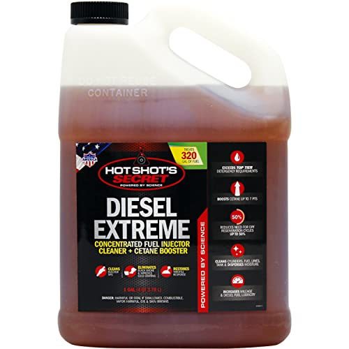 Hot Shot's Secret Diesel Extreme - 1 Gallon - Diesel Fuel Additive - Concentrated Fuel Injector Cleaner - Cetane Booster - Increases Mileage - Eliminates Black Smoke