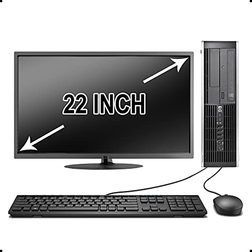 HP Elite Desktop Computer Package - Windows 10 Professional, Intel Quad Core i5 3.2GHz, 8GB RAM, 500GB HDD, 22inch LCD Monitor, Keyboard, Mouse, WiFi (Renewed)