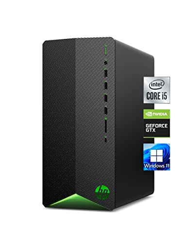 HP Pavilion Gaming Desktop, 10th Generation Intel Core i5-10400F Processor, NVIDIA GeForce GTX 1650 Graphics, 8 GM RAM, 256 GB SSD, Windows 11 Home (TG01-1120, Shadow Black)