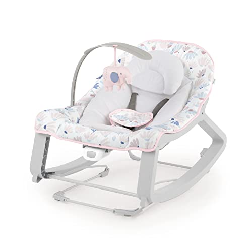 Ingenuity Keep Cozy 3-in-1 Grow with Me Vibrating Baby Bouncer Seat & Infant to Toddler Rocker - Burst (Pink), Newborn and up