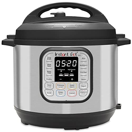 Instant Pot Duo 7-in-1 Electric Pressure Cooker, Slow Cooker, Rice Cooker, Steamer, Sauté, Yogurt Maker, Warmer & Sterilizer, Includes Free App with over 1900 Recipes, Stainless Steel, 8 Quart