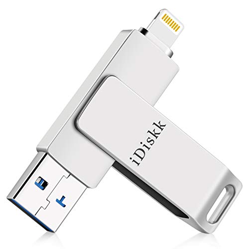 iOS MFi Certified iDiskk 256GB Flash Drive Photo Stick Mobile for iPhone (14/13/12/12 pro/12 pro max/11/11 Pro/XR/X) Memory Stick iPad External Photo Storage for MacBook/Laptops/PC Photo Stick