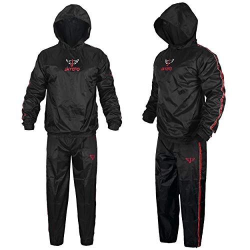 Jayefo Sauna Sweat Suit For Men & Women Boxing MMA Fitness Weight Loss With Hood (L)