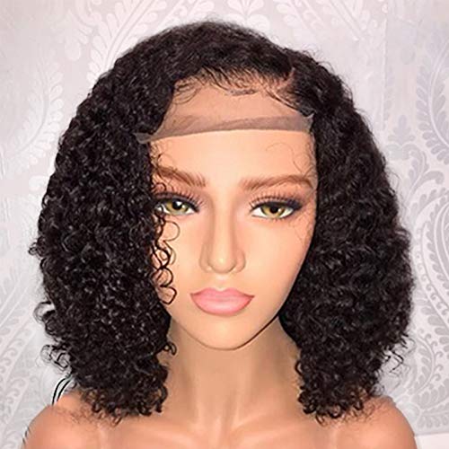 Jessica Hair Bob Wig Human Hair 13x6 Lace Front Wigs Human Hair HD Lace Short Bob Wigs Curly Brazilian Remy Hair Wigs For Black Women Pre Plucked With Baby Hair(8 Inch)