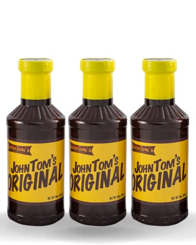 JohnTom's Original Barbecue Sauce - Gourmet BBQ Sauce (20 oz 3 Pack) - Made with All Natural Ingredients. Good as Brisket Marinade, Dipping Sauce, Meatballs, Pulled Pork, Veggies, Ribs, & Wings!