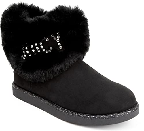 Juicy Couture Women's Keeper Slip On Winter Ankle Boots Warm Winter Booties Black 7